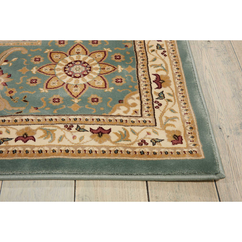 Chelchowska Imperial Garden Slate Blue/Sage Area Rug, Rectangle 3'9" x 5'9"