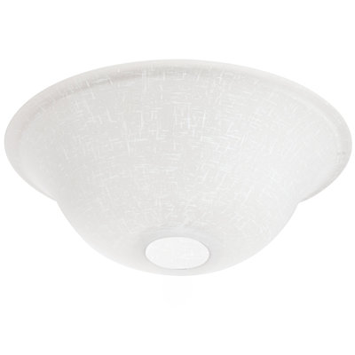 13" Ceiling Fan Globe Replacement, White Linen Glass Bowl Upgrade, Glass Shade Compatible W/ Hunter - Hampton Bay - Harbor Breeze Fans & More, 12.75" (D) X 4.25" (H)