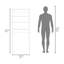 Armoire de rangement de salle de bain blanche à 2 portes avec tablettes ouvertes, autoportante pour les besoins de la toilette, organisant efficacement les fournitures, d'une hauteur de 63 pouces