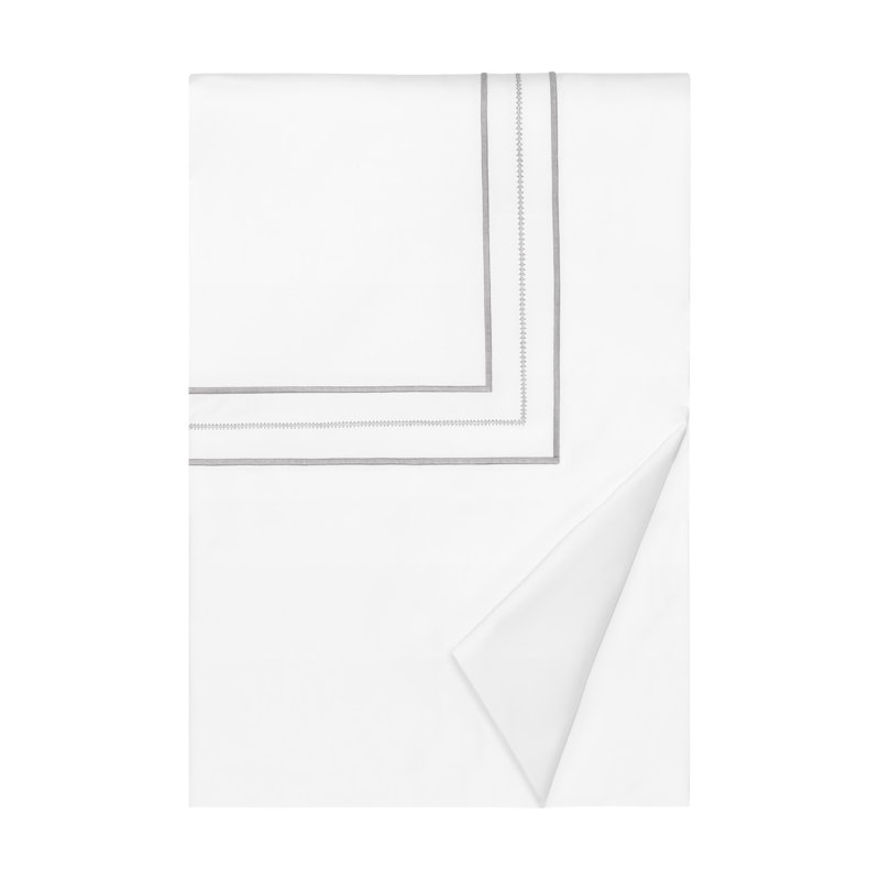 Triad Standard Cotton Duvet Cover, White/Chrome, Full Duvet Cover