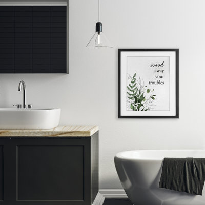 «Forest Foliage Wash Away», reproduction sous verre encadrée, design par lettré et doublé