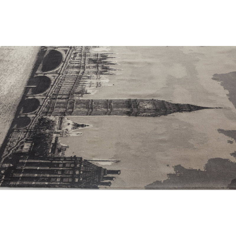 Modern One-of-a-Kind Rectangle 5'1" X 7'2" Hand Knotted Area Rug