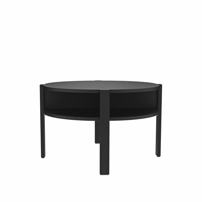 Aiofe Four Leg Coffee Table with Storage, Black