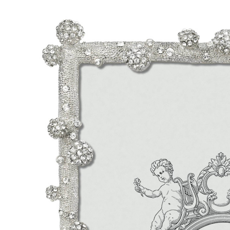 Pavé Odyssey Metal Picture Frame, Silver, 5" x 7"