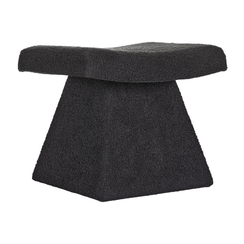 16" Height T-Shape Sherpa Upholstered Stool