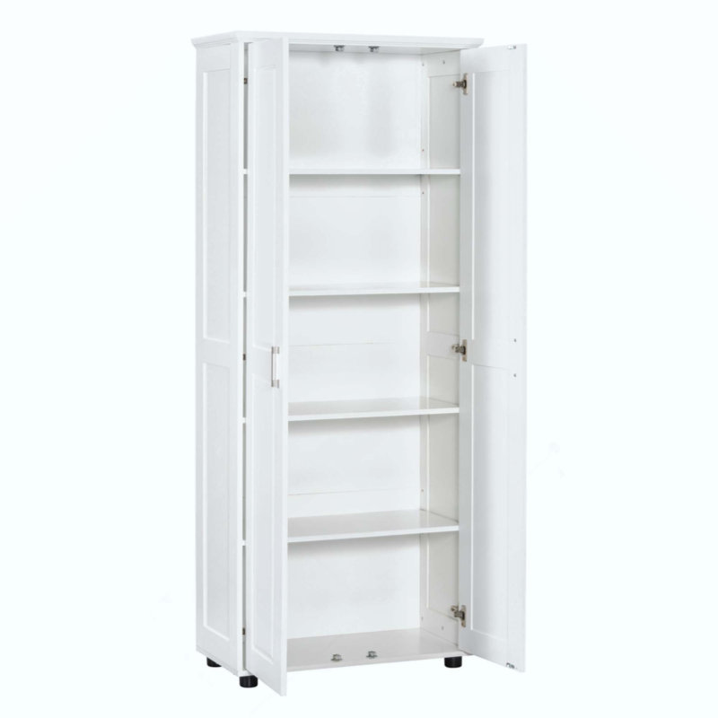 Armoire de rangement avec deux portes pour salle de bain, bureau, tablette réglable, panneau de fibres à densité moyenne