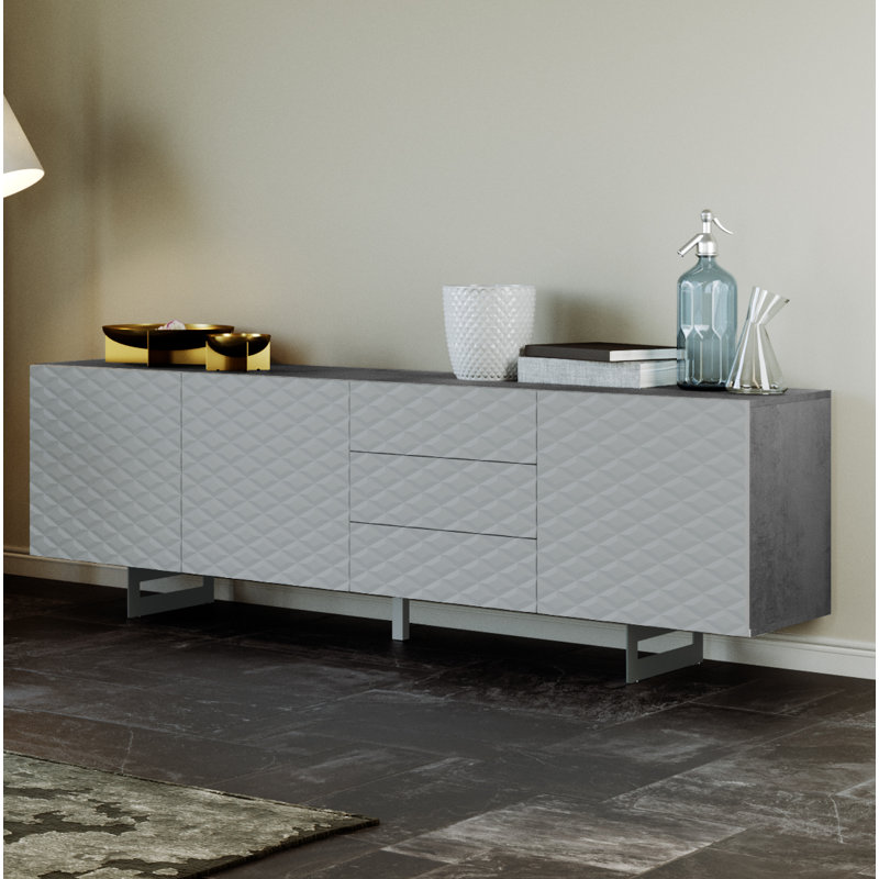 Floro 220cm Sideboard, Concrete/Grey