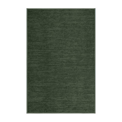 Machine Washable Solid Green Area Rug