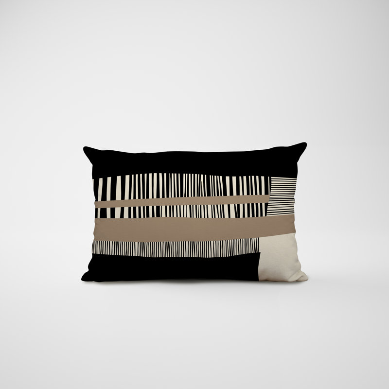 Housse et insert de coussin rectangulaire intérieur / extérieur en polyester / mélange de polyester Chamu, Beige