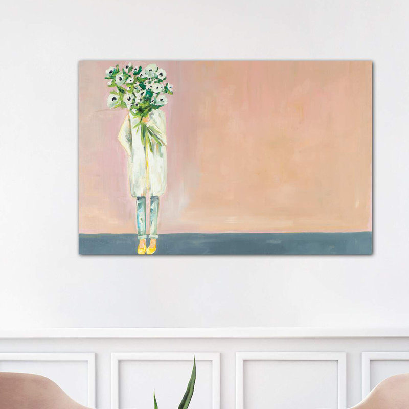 Anemone Painting by Meredith Steele - Painting, Wrapped Canvas, 12" H x 18" W x 1.5" D