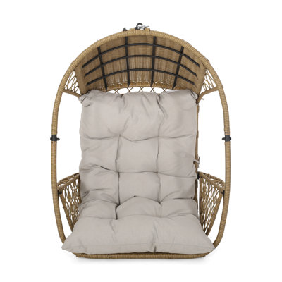 Wicker Outdoor Hanging Swing Chair With Cushions For Patio And Garden | Gift Idea