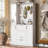 51.1" Entryway Bench With Shoe Storage - 3-In-1 Hall Tree With Mirror & Foldable Seat - 4 Sturdy Hooks