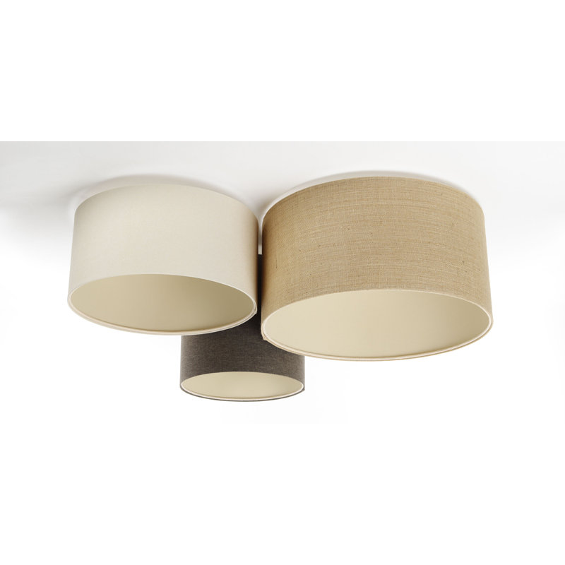 Avaughn Flush Mount, Light Brown/White/Black