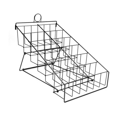 6 Tiers 12 Pockets Counter DVD Rack Steel Wire Display Rack Black Tabletop Compact Disc Jewel Case Holder