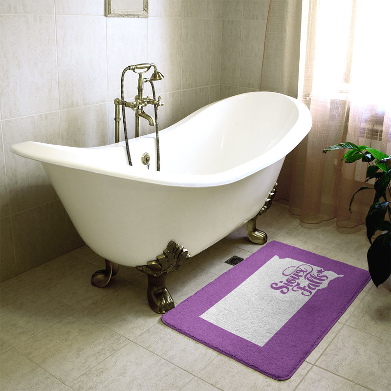 Tapis rectangulaire antidérapant pour salle de bain, L 17 po x L 21 po, Violet, Sioux Falls, Dakota du Sud