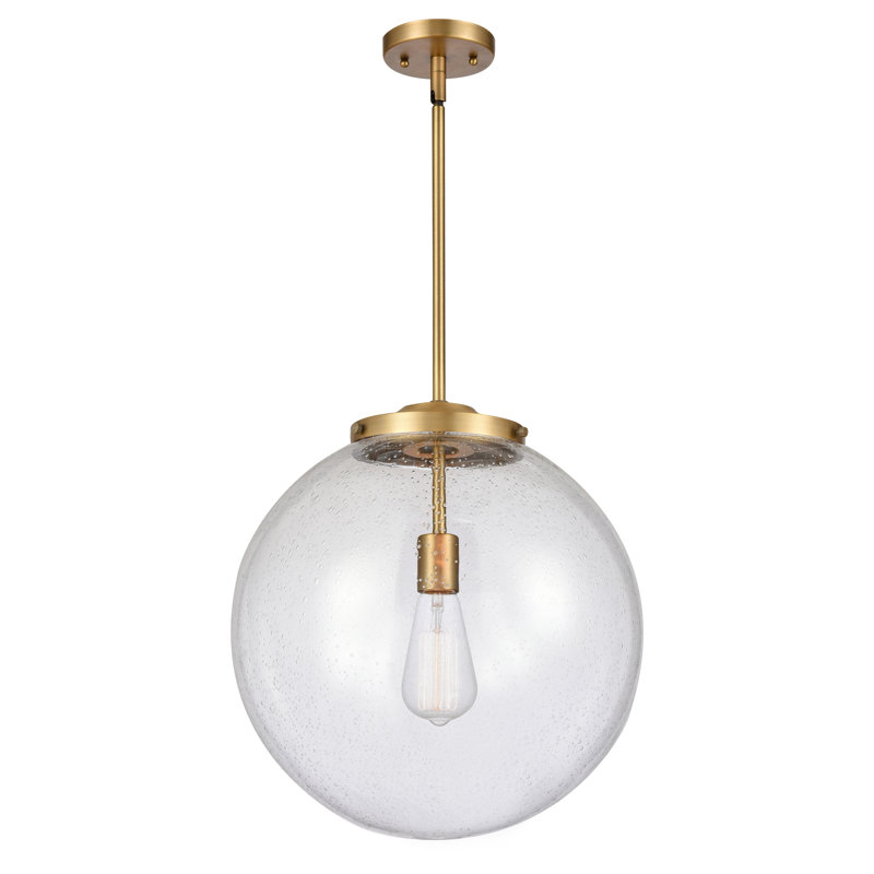 Franklin Restoration - Alfonsa - 1 lumière suspendue à tige 221-1S - Ampoule DEL - Abat-jour, H 50 po x l 16 po x P 16 po