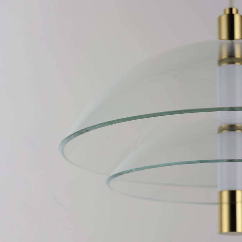Arya 2 - Light LED Pendant, Mirror Smoked/Clear, French Gold