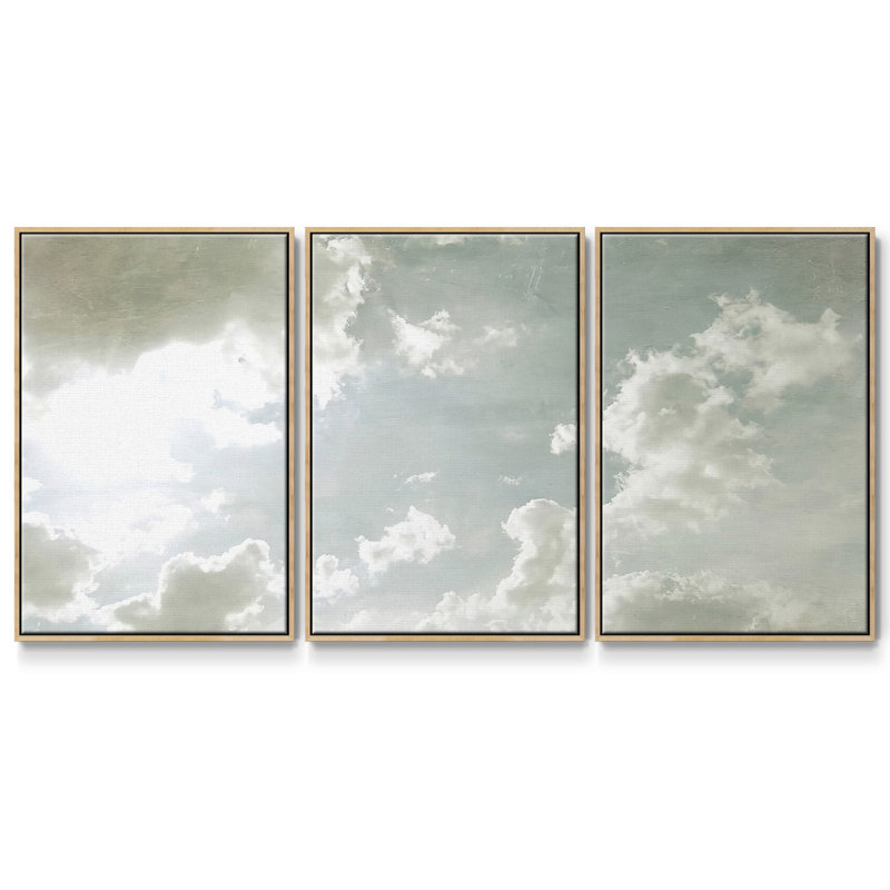 Sky Scrapers I - Toile encadrée à pièces multiples, Naturel, H 40 po x l 78 po x P 2 po