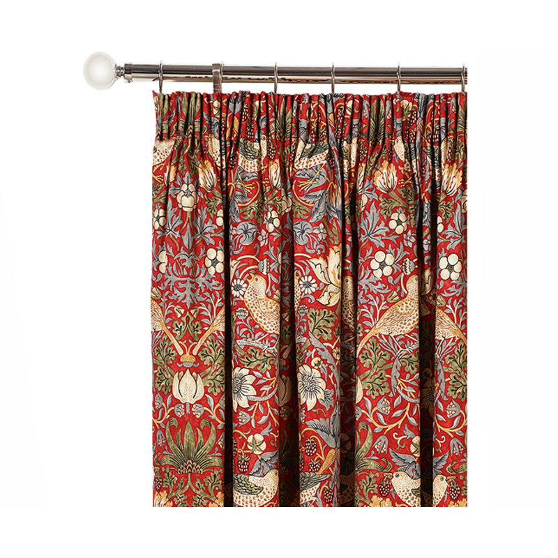 Fitzwilliam Pencil Pleat Room Darkening Curtains, Crimson, 190 W x 229 D cm