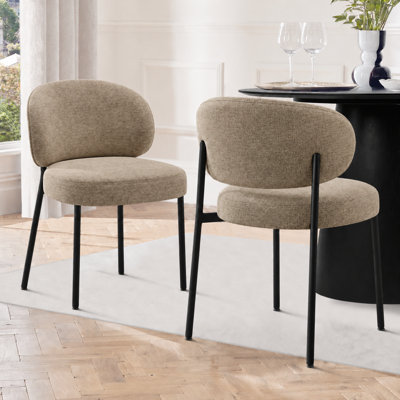 Chaises de salle à manger rembourrées de 49 cm de large avec dossier incurvé ergonomique