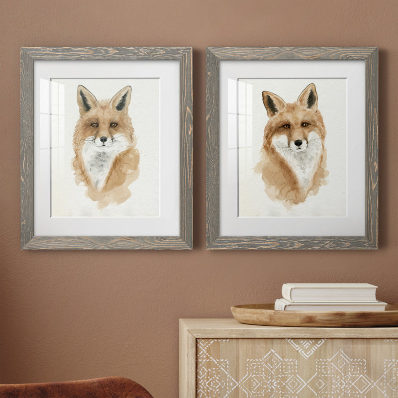 " Den Mother I " 2 - Pieces Painting Print, 17" H x 20" W x 1" D, White Framed