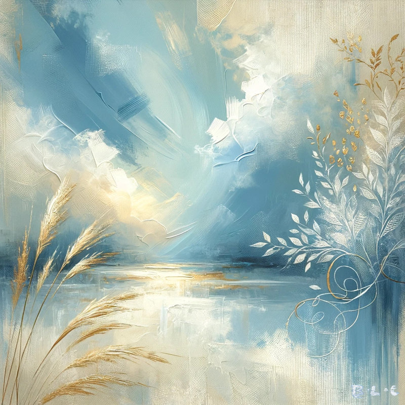 «Breezy Wheatfield Abstract», reproduction sur toile tendue, H 40 po x l 40 po x P 1,5 po