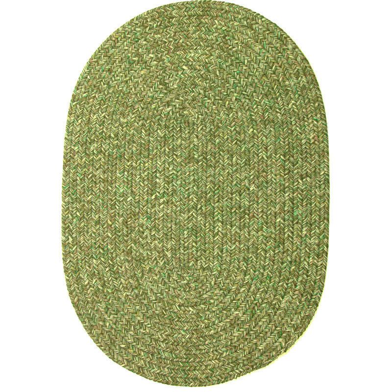 Tapis vert tressé Seline, Ovale 2 pi x 3 pi