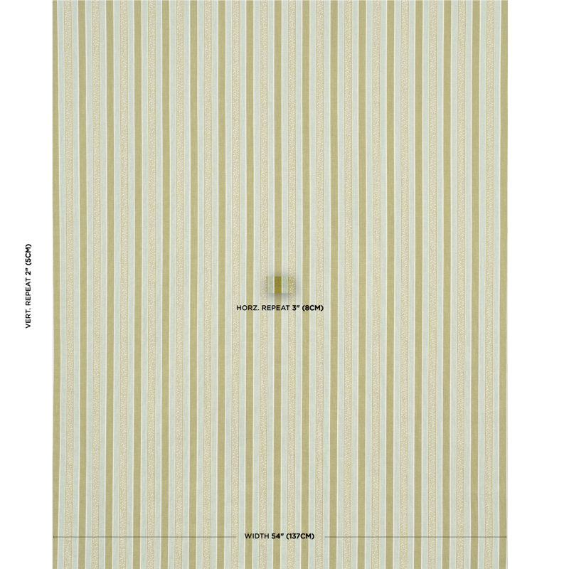 Tissu à rayures Auguste, Ciel / feuille