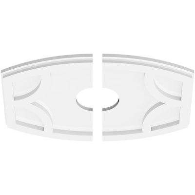 16"W x 10 5/8"H x 3"ID x 8 1/2"C x 1"P Kailey Architectural Grade PVC Contemporary Ceiling Medallion, Two Piece
