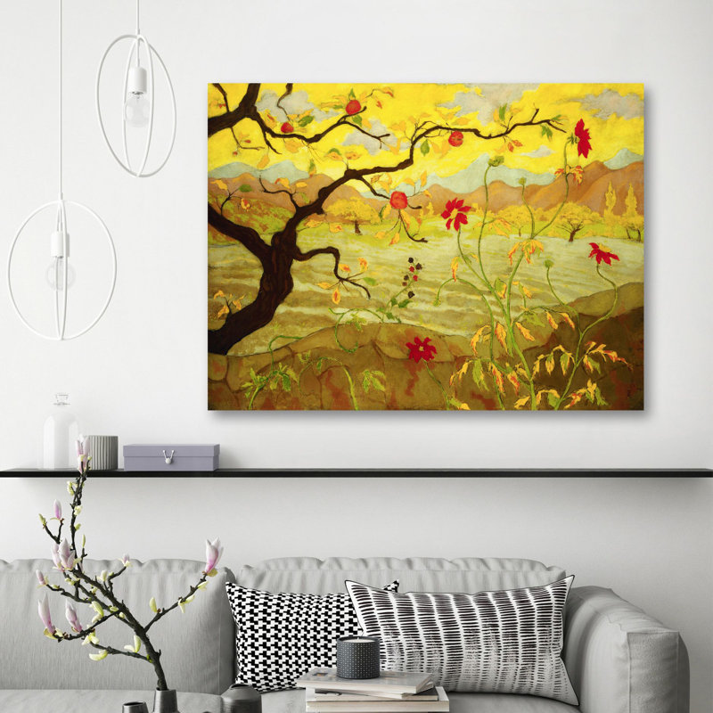 Apple Tree with Red Fruit by Paul Ranson - Painting Print on Canvas, 50cm H  x 70cm W  x 4cm D