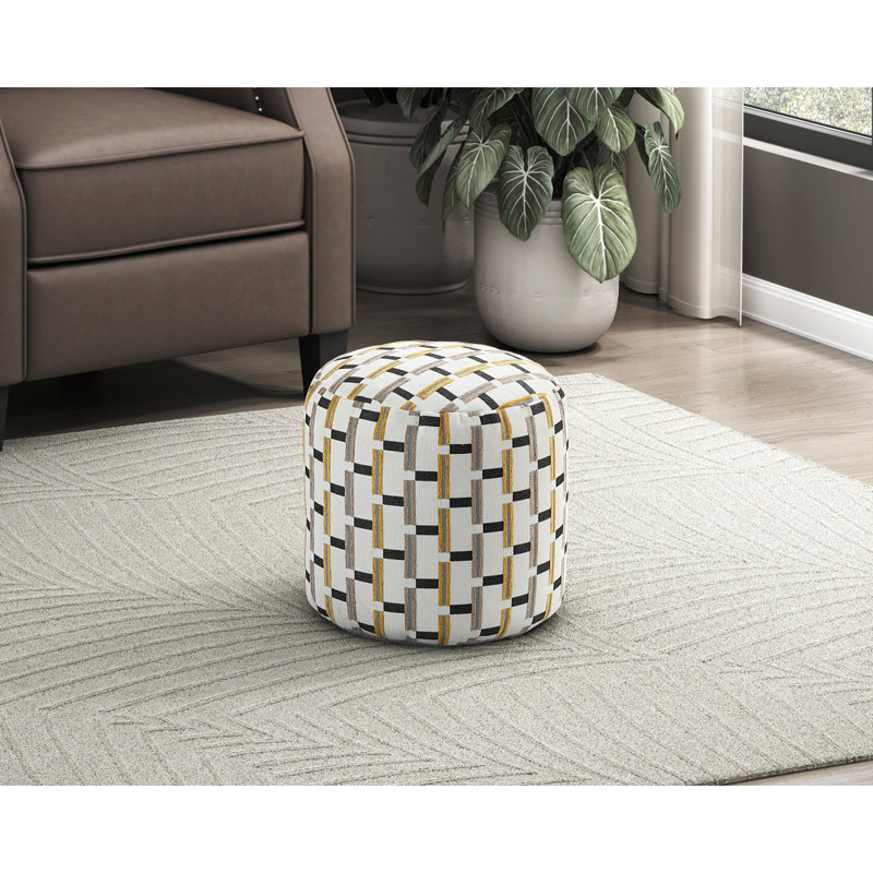 Pouf cylindrique rembourré en tissu jacquard multicolore avec repose-pieds moderne, repose-pieds, repose-pieds antidérapant, fauteuil à billes, repose-pieds 1pc