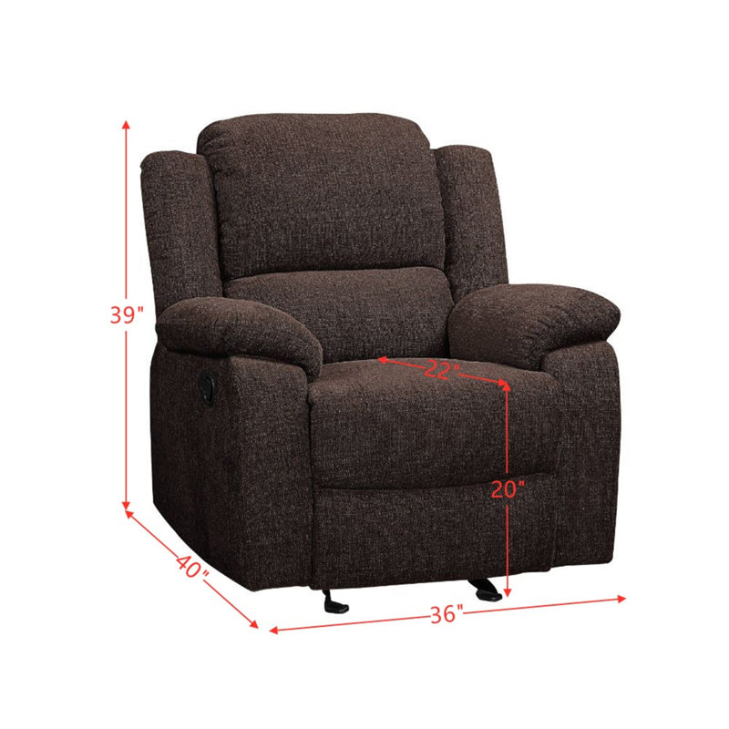 Brown Velvet Recliner with Wood Frame
