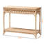 Table d'appoint Comesanas en rotin naturel avec boucles, H 33,26 po x l 41,55 po x P 17,03 po