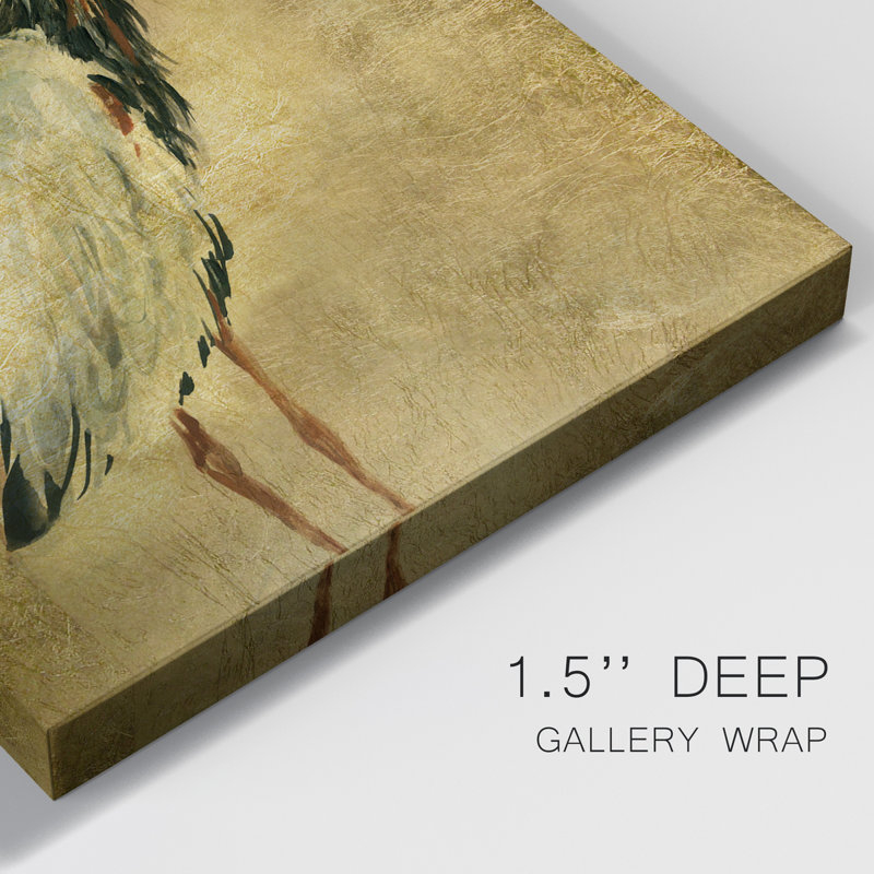 Gold Crane at Dusk I - impression, H 27 po x l 18 po x P 1 po, Toile tendue