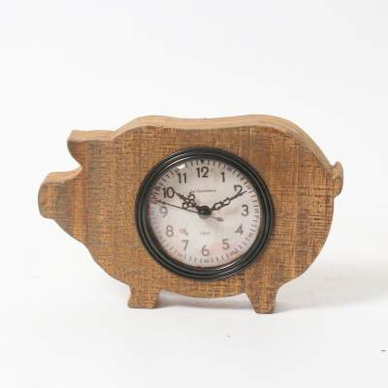 Analog Oak Wood Mechanical Tabletop Clock in