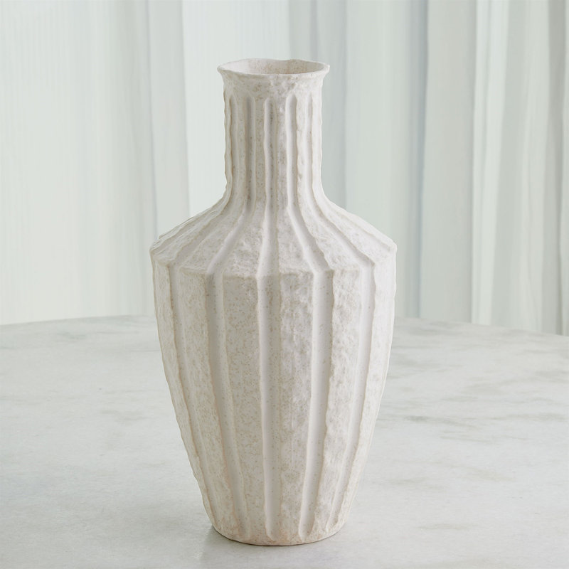 Vase empereur - Blanc cassé - Lg, H 18 po x l 9,5 po x P 9,5 po