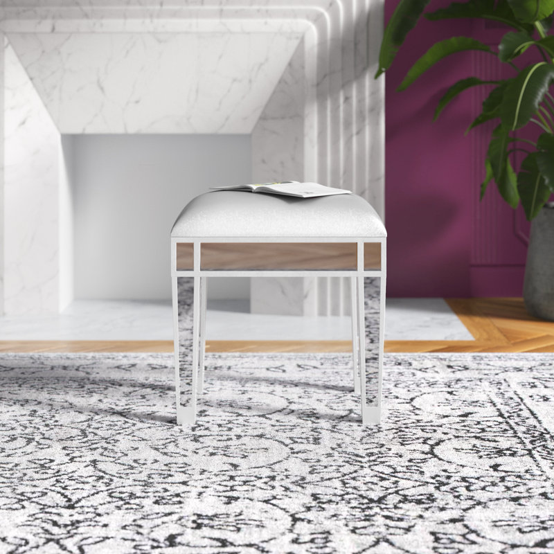 Tabouret de coiffeuse Kaisley, Argent