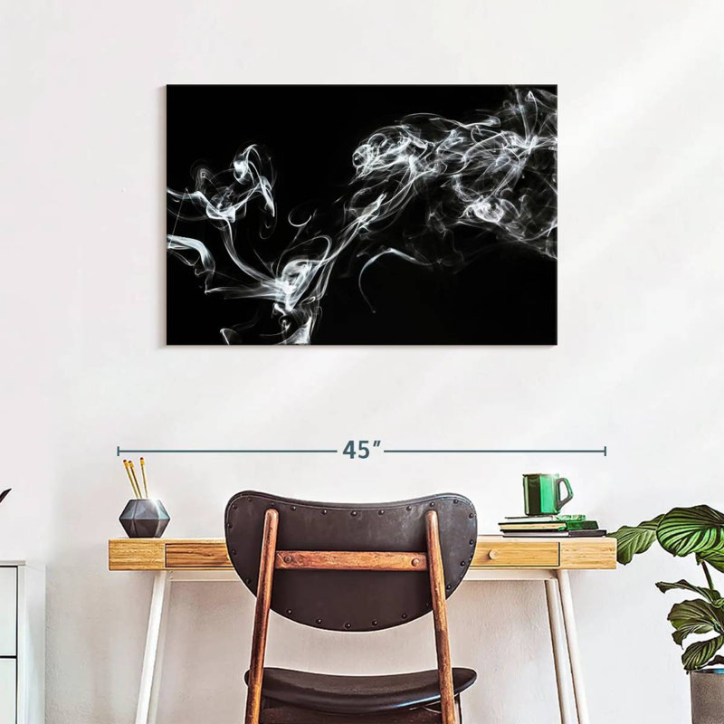 Senne fumée blanche abstraite - humeur spirituelle, H 24 po x l 36 po