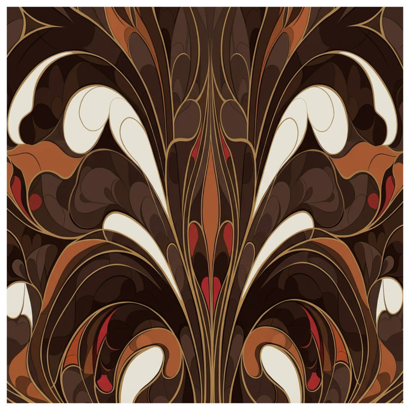 Couvertures ornées à motif brun, L 50 po x H 60 po