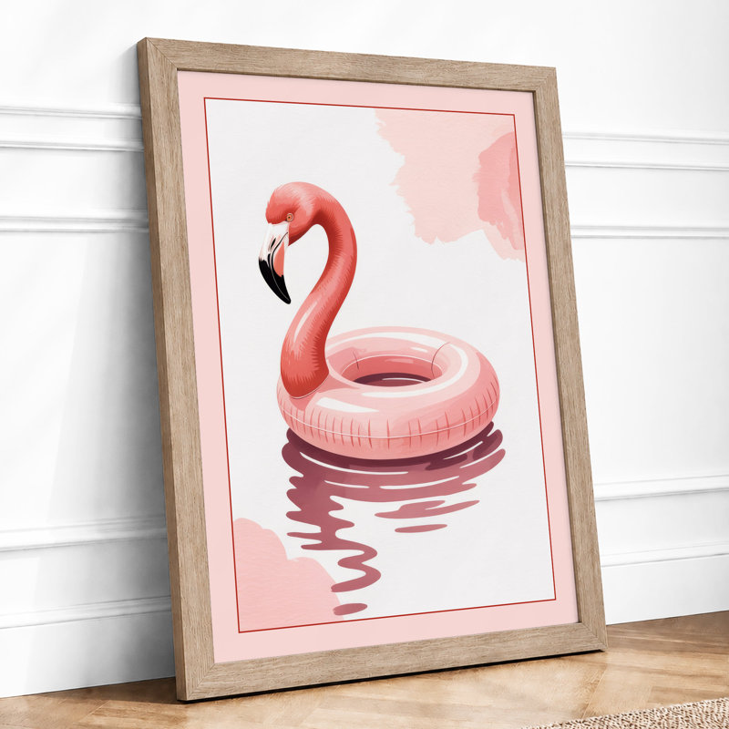 Flamingo Float Modern 1 Piece Single Picture Frame Wall Art, A3 - 42.0 x 29.7 cm, Oak