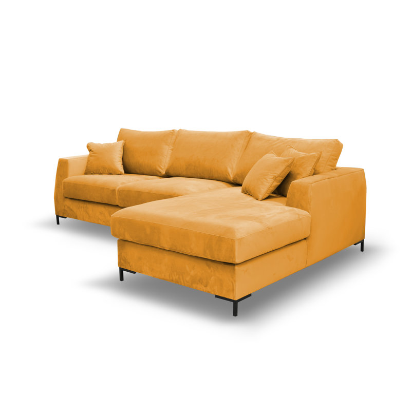 Inwood 4 Seater Corner Sofa , Orange 100 % polyester, Right Hand Facing