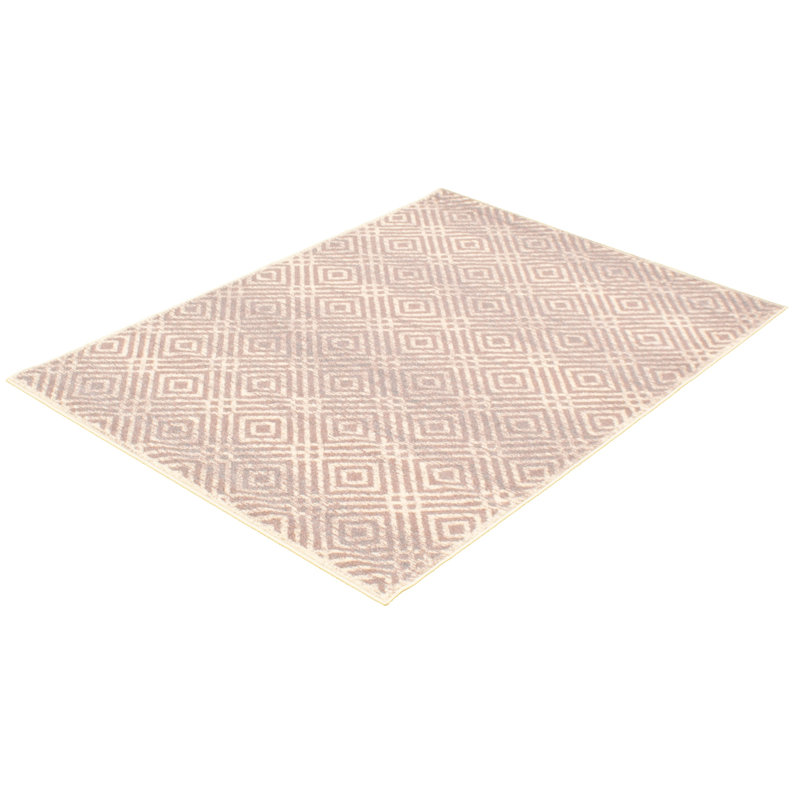Tapis argenté / rose / crème Salih, Rectangle 7 pi 10 po x 10 pi 2 po