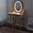 Angeligue Vanity Table Set with Adjustable Brightness Mirror and Cushioned Stool-1924019936