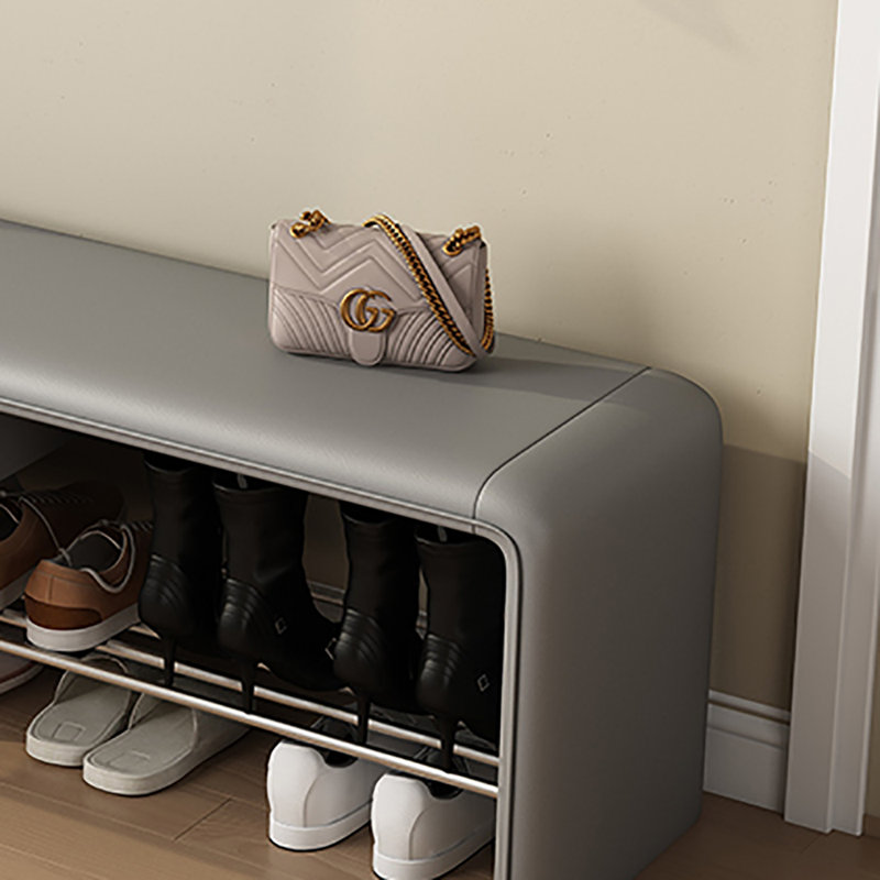 Banc de rangement pour tabouret 47,2 po, Gris