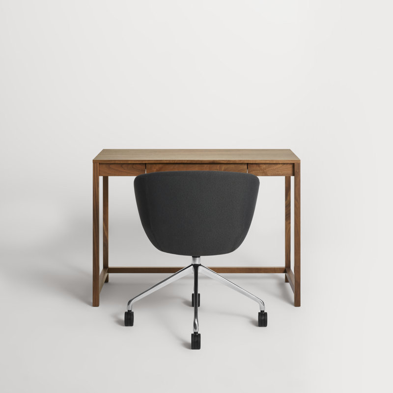 Open Plan Writing Desk, White Oak, 30" H x 42" W x 20" D