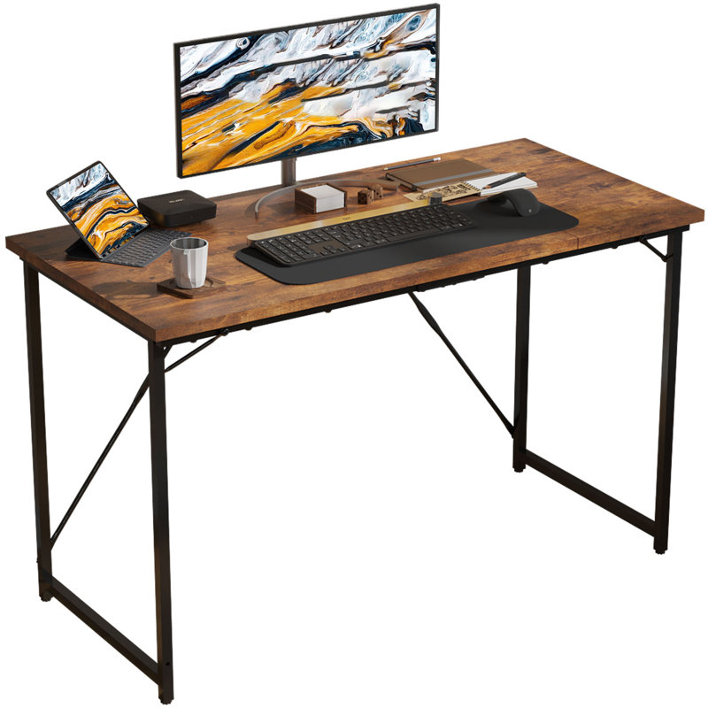 Cartee Computer Desk 80cm Writing Desk Brown Office Desk, 73.5cm H x 100cm W x 50cm D, Rustic Brown