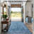 5 x 7 ft Blue Traditional Floral Area Rug Washable Low Pile Soft Non Slip Stain Resistant Vintage Distressed for Living Room Bedroom Dining Room Office-874095852
