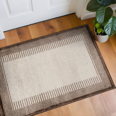 Modern Abstract Area Rug Soft Bordered Design