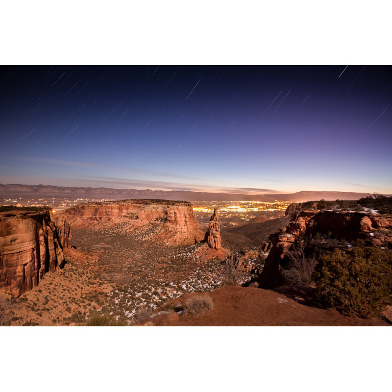 Independence Rock Star Trails 1 Piece Wrapped Canvas Wall Art, 30cm H x 46cm W
