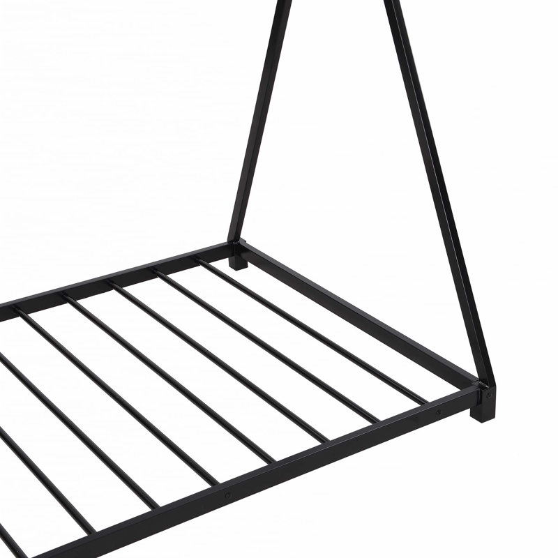 Lit plateforme en métal, Simple, Noir